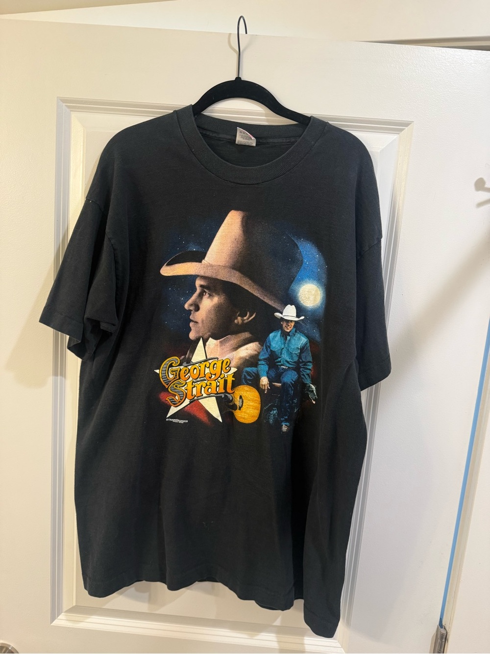 George Strait Black Graphic Tee - Cowboy Portrait